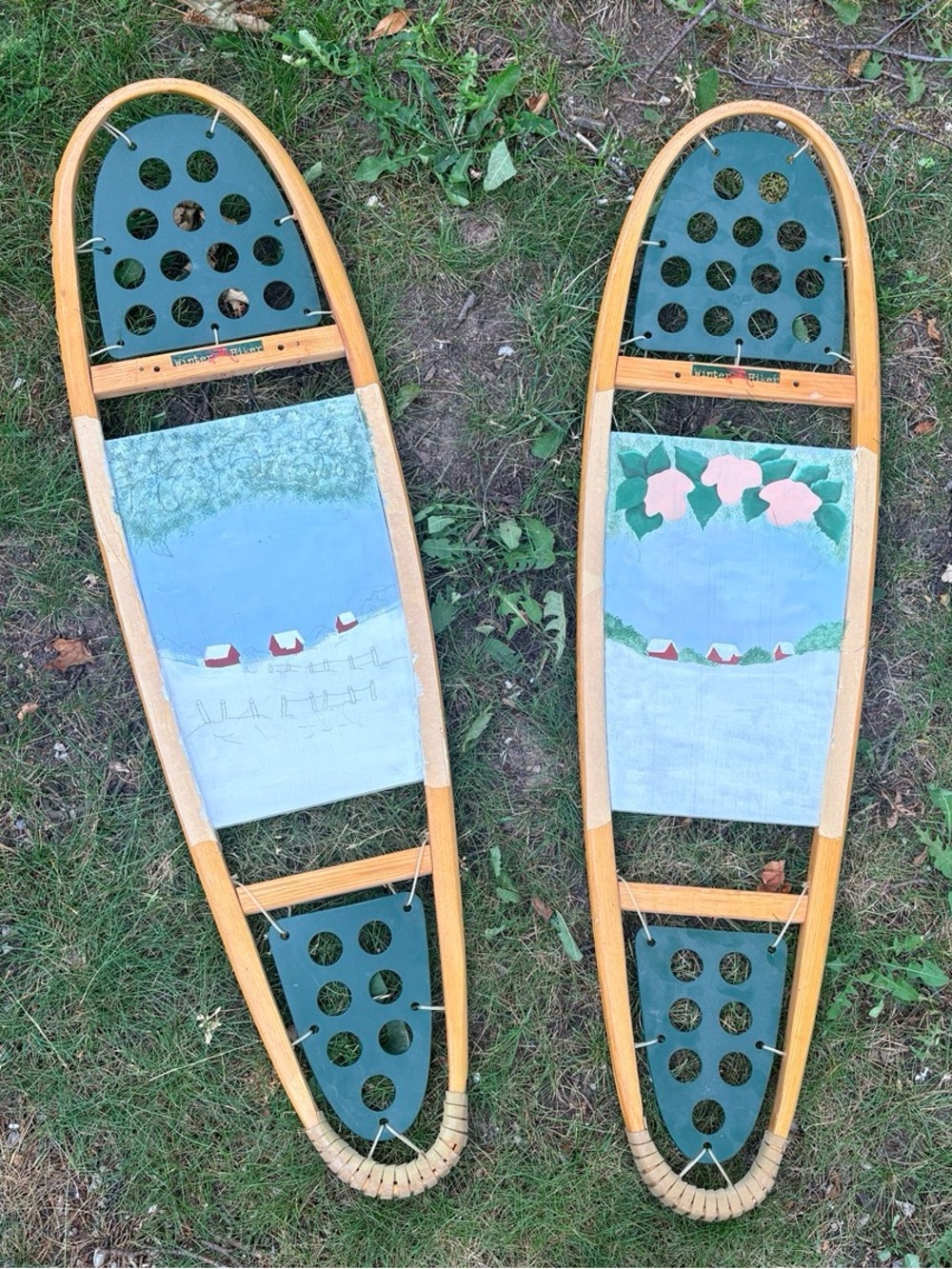 Vintage Winter Walker Wooden Snowshoes – Rustic Cabin Decor DIY Project (Pair)